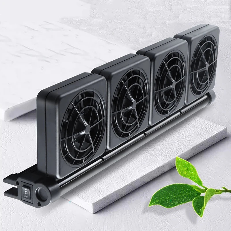 Fish Tank Cooling Fan Timing Adjustable Wind Speed Cooling Fan Fish Tank Cooler Glass Thickness ≤12mm Aquarium Accessories
