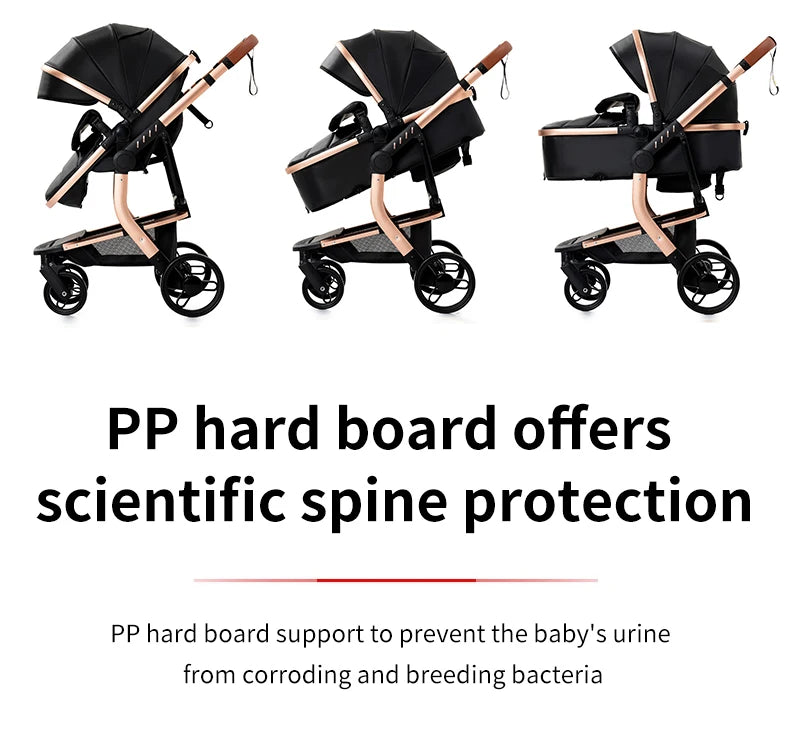 Baby pram Lightweight stroller Baby carriage PU 3in1 stroller Baby stroller 3-in-1 Baby carriage strollers for baby light carts