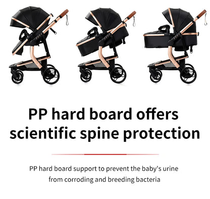 Baby pram Lightweight stroller Baby carriage PU 3in1 stroller Baby stroller 3-in-1 Baby carriage strollers for baby light carts