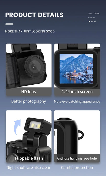 Y4000 Mini Keychain Camera With Screen HD 1080P Portable Retro kids Cam Ultra Compact Pocket DV Video Recorder With Flash Lamp