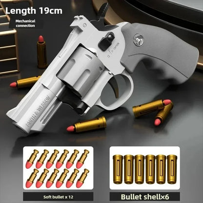 Continuous Firing ZP5 357 Revolver Launcher Pistol Soft Dart Bullet Toy Gun for Kids Adults CS Outdoor Battle Game Play