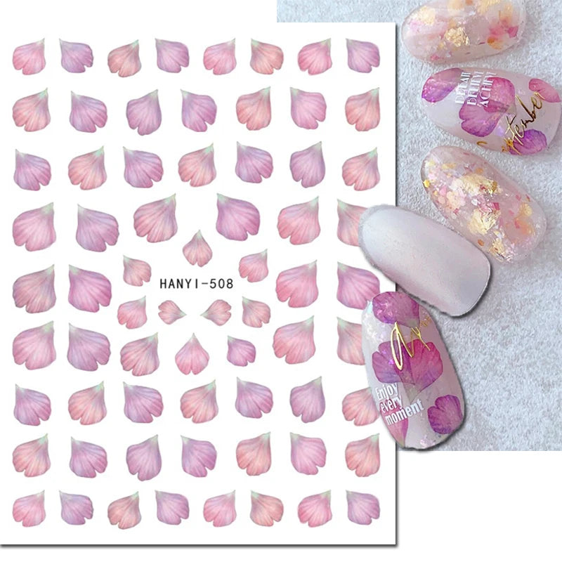 3d Nail Art Decals Elegant White RoyalBlue Roses Flowers Adhesive Sliders Nail Stickers Decoration For Nail Manicure