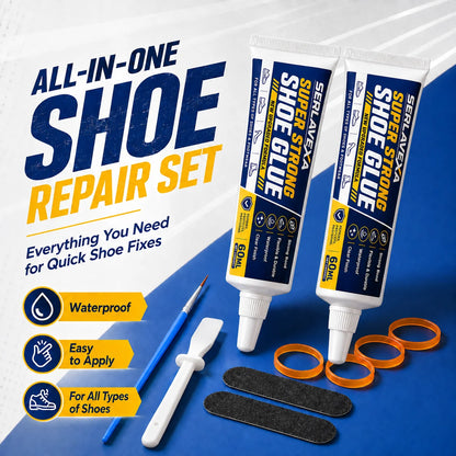 2PCS 60ml Shoe Sole Adhesive Repair Kit with Applicator Tools for Sneakers Boots Leather Rubber Canvas Flexible Footwear Fix