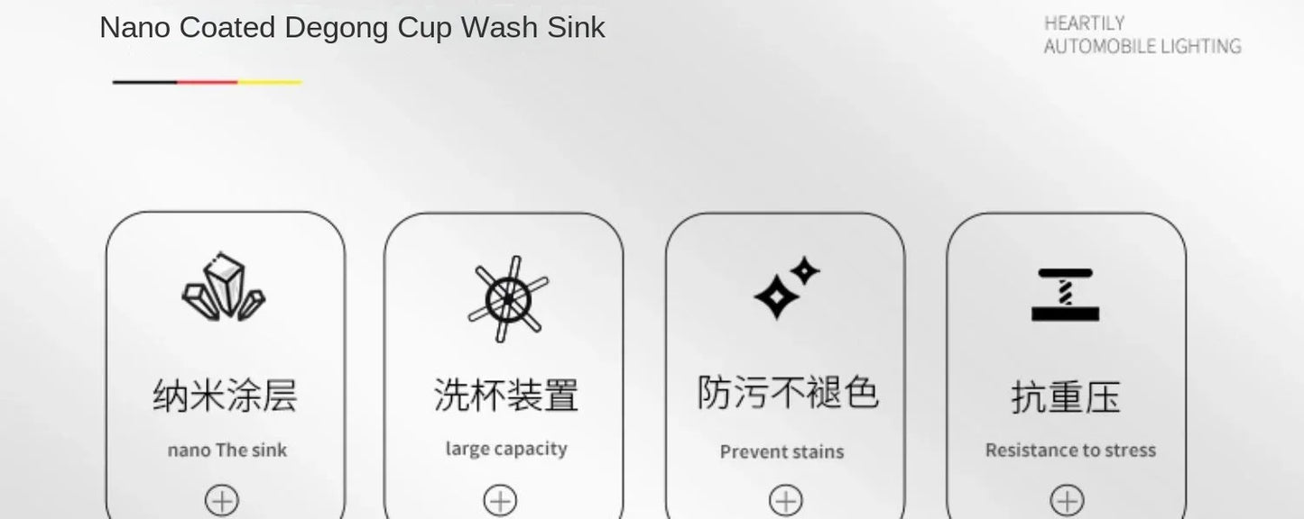 55cmx32cm 304 Nano Stainless Steel Hidden Sink Folding Faucet with Large Single Slot and Cover Plate Bar Counter Cup Washer