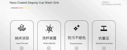 55cmx32cm 304 Nano Stainless Steel Hidden Sink Folding Faucet with Large Single Slot and Cover Plate Bar Counter Cup Washer