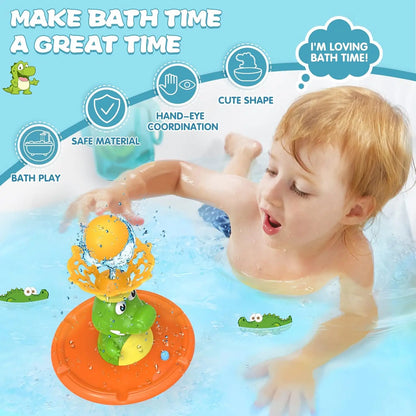 Baby Bath Toys, Glowing Crocodile Water Spray Toys, Multiple Water Spray Modes, Children's Bathroom Swimming Supplies Gifts