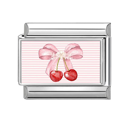 Y2K Red Pink Heart Dog Cat Flowers Italian Charm Link Fit 9mm Stainless Steel Jewelry DIY Making Bracelets For Gifts
