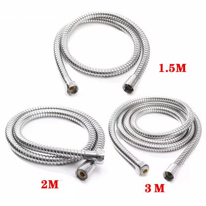 Gold 1.5/2 Meters G1/2 Inch High Quality Flexible Shower Hose Stainless Steel Chrome Bathroom Water Head Shower Extension Pipe