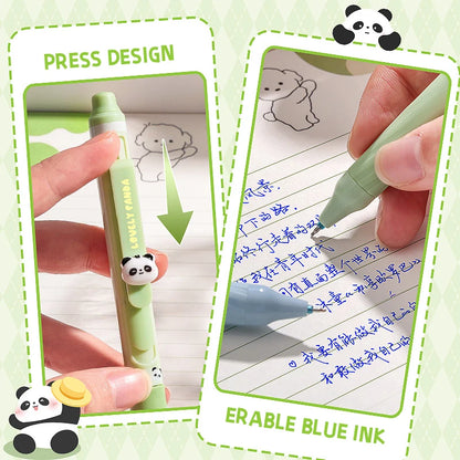4 Pcs/Set Creative Pull-Type Erasable Gel Pens Blue Ink 0.5mm ST Erasable Pen for School Student Exam Writing Stationery