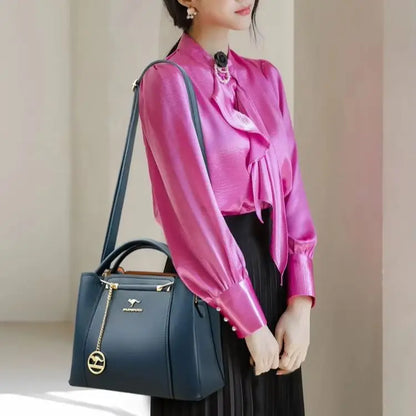 2026 Luxury Women Designer 3 Layers Shoulder Crossbody Sac Ladies Large Capacity Leather Handbags Shopper Brand Messenger Totes