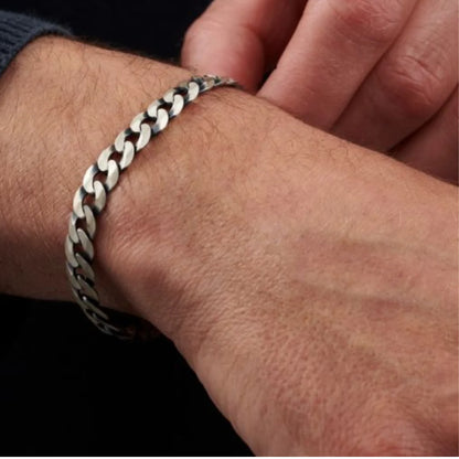 LUXUKISSKIDS Stainless Steel Couple Men/Woman Bracelets Fashion Curb Cuban Link Chains On Hand Rock Bracelet Wrist Jewelry Gifts