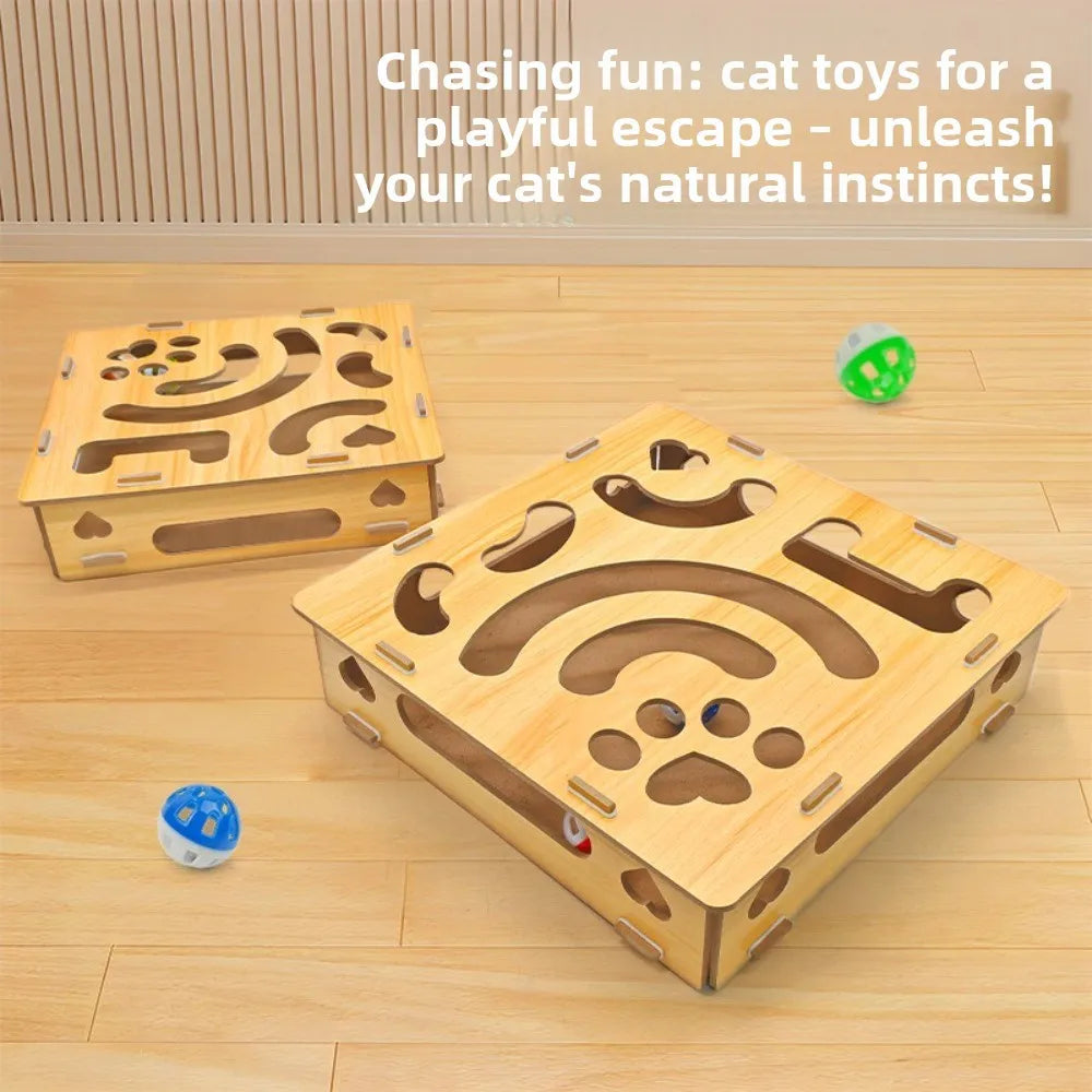 Durable With Bell Ball Cat Scratching Posts Interactive Maze Tunnel Interactive Cat Pet Entertainment Supplies for Kitten