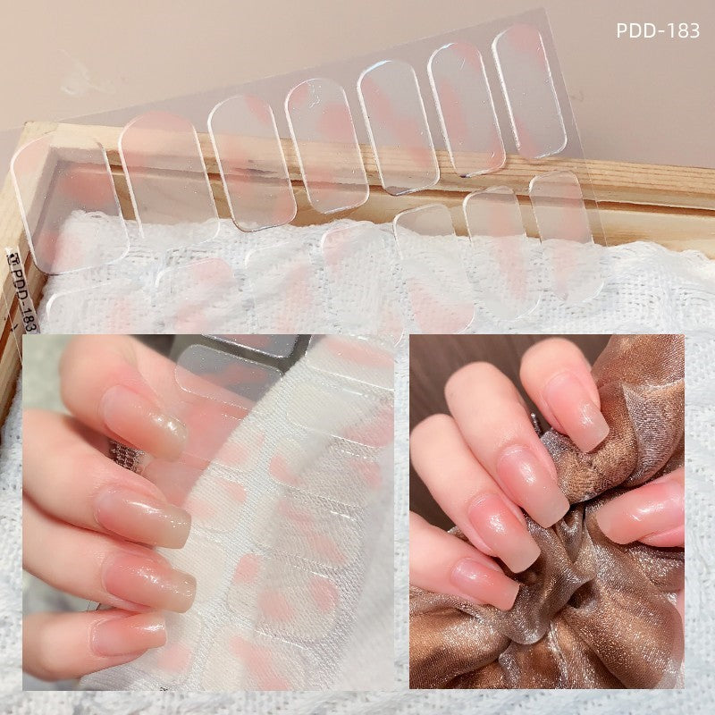 1PC Gel Nail Sticker Patch Slider Flower Gradient Color Back Glue Full Cover Waterproof Gel Nail Sticker UV Lamp Curing Manicur