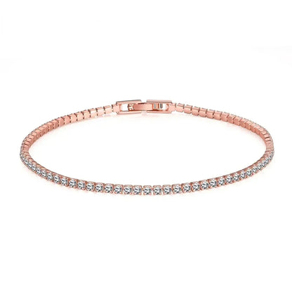 925 Sterling Silver Bracelet 16CM To 19CM Tennis Bracelet 2.5MM Zirconia Anniversary Gift