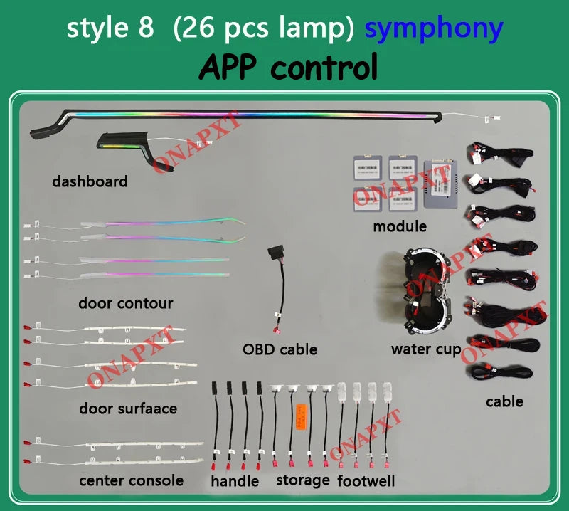 LED For Audi A4 S4 A5 S5 B9 2016-2023 Center Console Dashboard Ambient Light Strip Decorative Cover Lift Tweeter Speaker Lamp