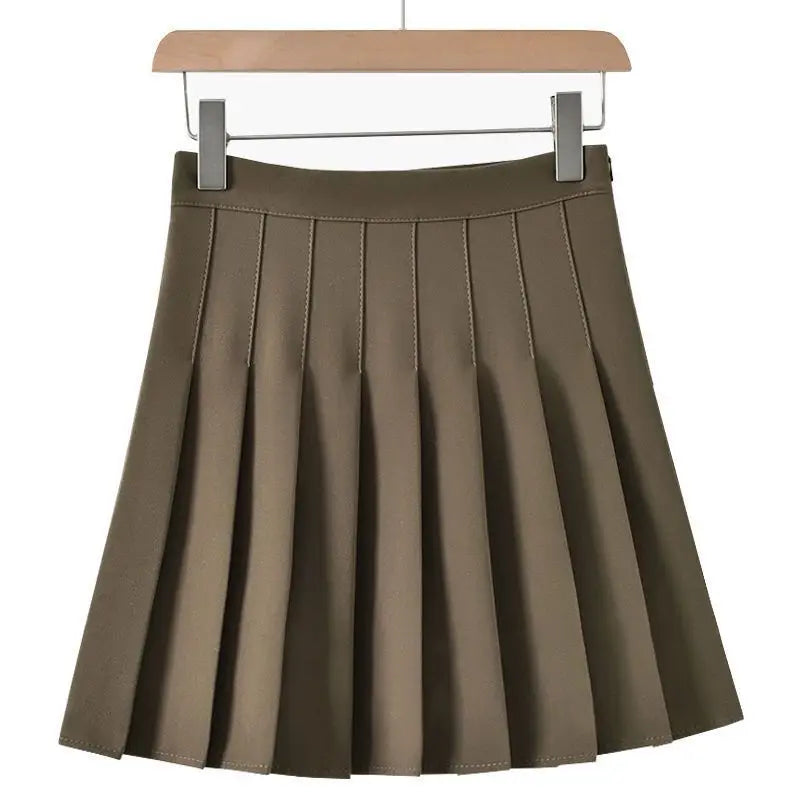 Preppy Style Women Pleated Skirt High Waist A-Line Mini Skirt School Girl Skirt JK Uniform Skirt Skater Skirt Black Plus Size