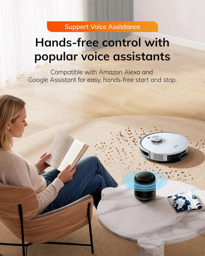 ILIFE V30 Robot Vacuum Cleaner, Laser Navigation, 10000Pa Suction, Up to 150min Runtime, APP Control, Customizable Cleaning, 2-in-1 Vacuum & Mop, No-Go Zones, Multi-Floor Mapping, Support Voice Assistance
