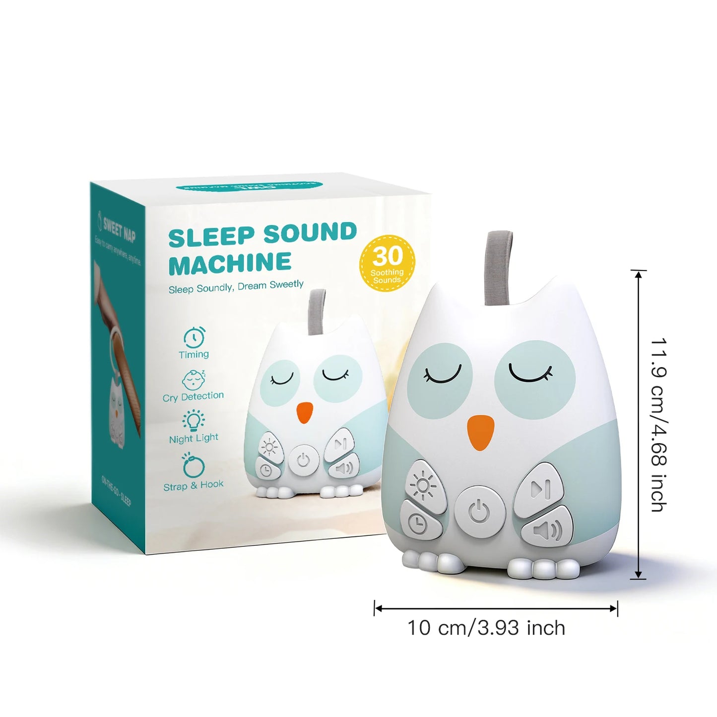 Portable Baby White Noise Machine with Night Light Soothing Sounds Timer Rechargeable Sleep Helper for Kids Adults Easter Gifts