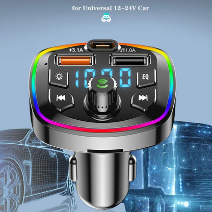 Bluetooth 5.0 FM Transmitter Handsfree Car MP3 Player With 20W USB Super Quick Charge Adapter for Car