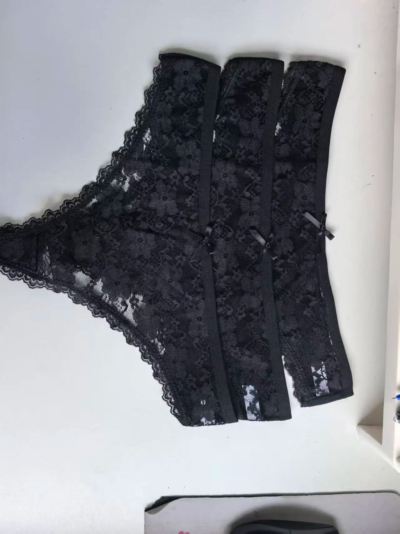 Awesomea 3Pcs Women’s Lace Bow Underwear – Soft Comfortable Low Waist Panties – Breathable Stretchy Seamless Lightweight Briefs