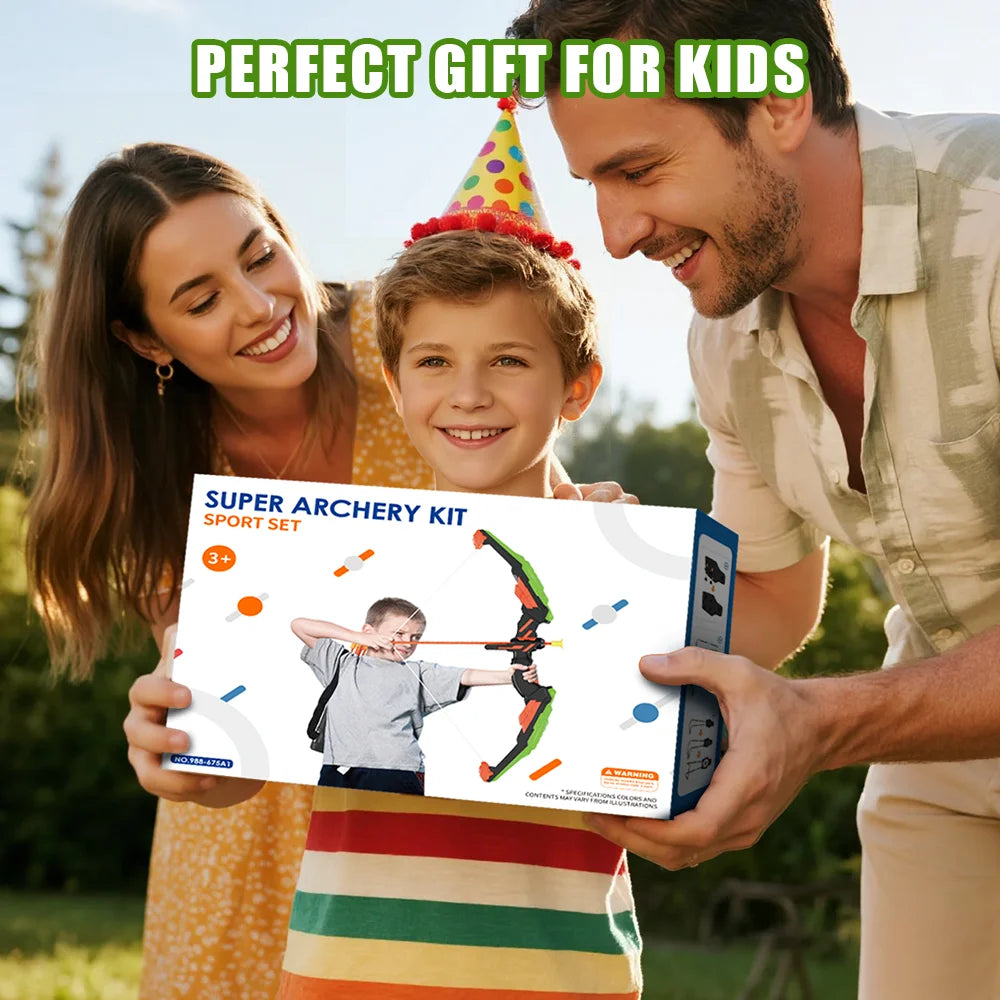 Bow and Arrow Set for Kids with LED Lights-Archery Set with 12 Suction Cup Arrows, Quivers & Standing Target, Outdoor Toys for Kids Boys & Girls Ages 3-12 Years Old