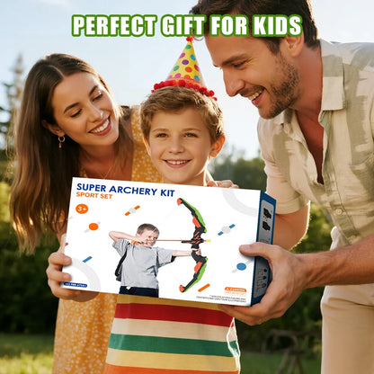 Bow and Arrow Set for Kids with LED Lights-Archery Set with 12 Suction Cup Arrows, Quivers & Standing Target, Outdoor Toys for Kids Boys & Girls Ages 3-12 Years Old