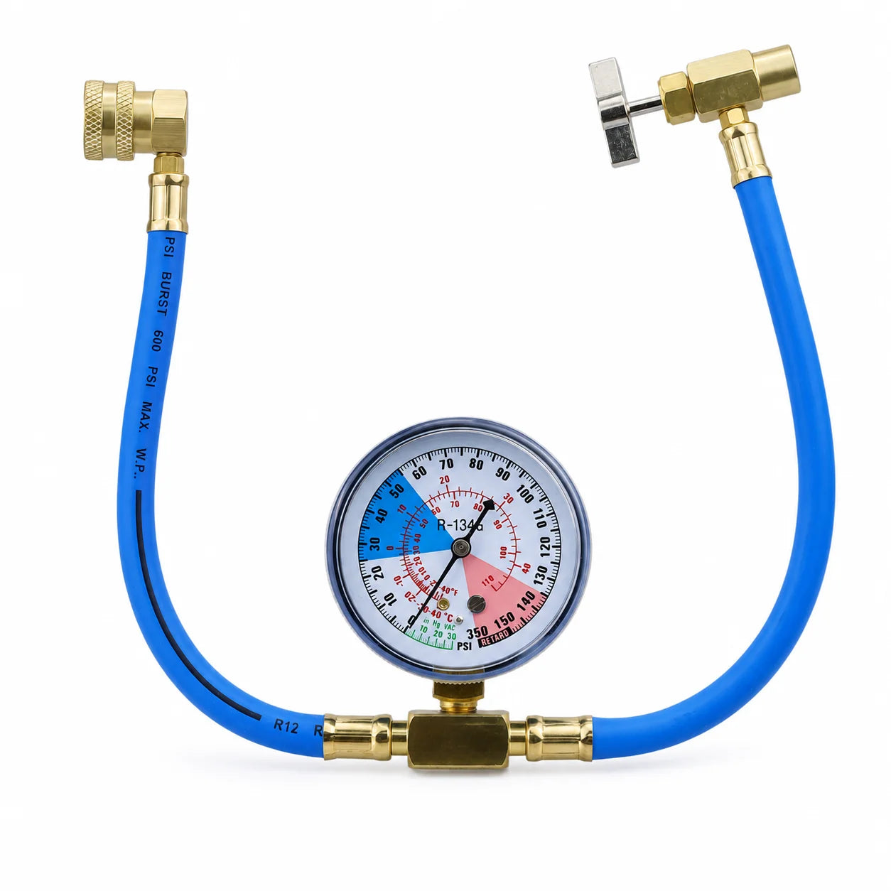 R134A Air Conditioner Gas Cooler with Measuring Gauge Car Refrigerant Charging Pipe AC Recharge Hose for Car Automobile