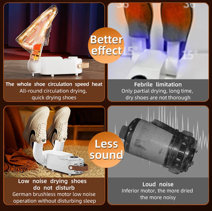HOMEFISH Intelligent Shoe Dryer Quick Drying Deodorizing Sterilizing Adjustable Timer Household Shoe Warmer And Heater