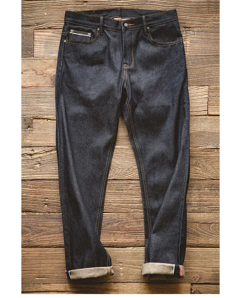 Maden Retro 11.6oz Selvedge Raw Denim Jeans Tapered Regular Fit Cotton Jeans with Zipper Fly High Quality Versatile Men's Pants