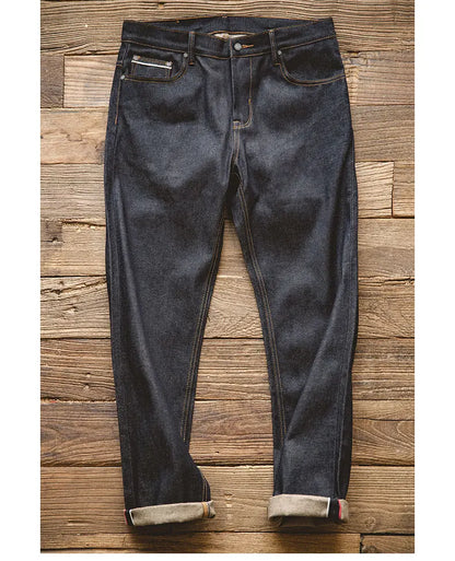 Maden Retro 11.6oz Selvedge Raw Denim Jeans Tapered Regular Fit Cotton Jeans with Zipper Fly High Quality Versatile Men's Pants