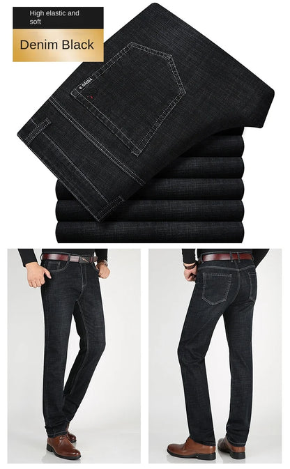 High Waist Denim Jeanse For Men Pants Plus Size 40 42 Fashion Designer Jeans Trousers For Men Street Wear Straight Loose Autumn