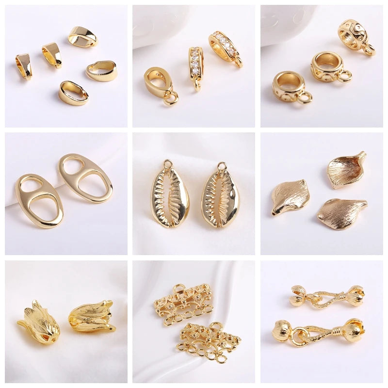 Jewelry Making Beads,18K Gold Plated Wave Thin Spacer Beads,Brass Round Thin Beads DIY Bracelet Necklace Making Accessories