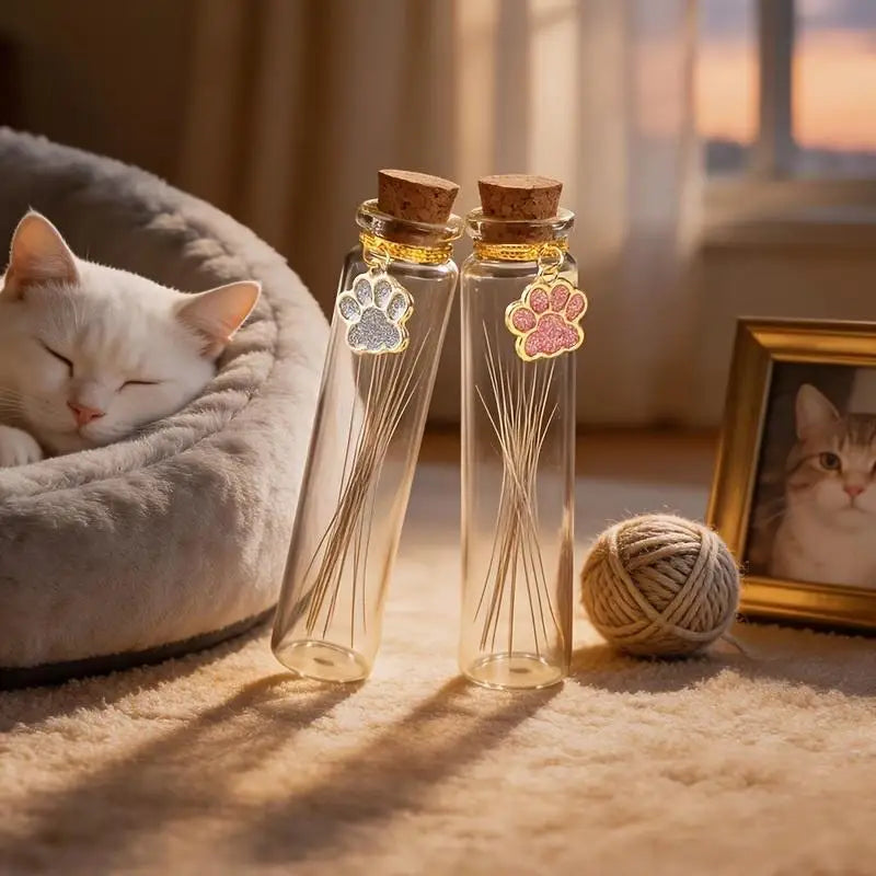 Pet Fur Memorial Glass Bottle Cat Whiskers Storage Bottle With Cork Stopper Perfect For Storing Dog Cat Hair As Souvenir