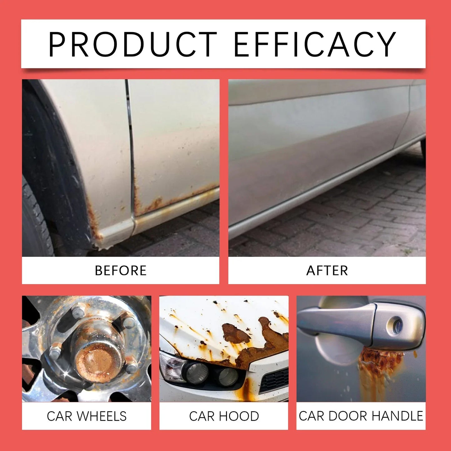 HS68-Car Rust Remover Quick Remover  Exhaust Pipe Rust Removal Spray Cleaning Metal Iron Powder Old Cars To New