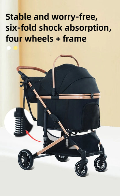 2025 New Pet Stroller Portable Pet Carrier Lightweight Foldable Dog and Cat Stroller Outdoor Travel Pet Stroller