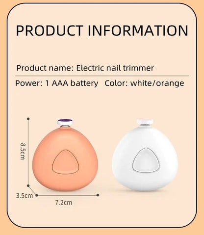 Portable Electric Baby Nail Trimmer, Multifunctional Automatic Nail Polisher File Set, Safe Kids Nail Clipper for Daily Newborn