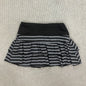 2026 Summer New Women's Wear  Y2K Grunge Black and Grey Striped Ruffle Mini Skirt  High Waist Elastic Waist Tight A-line Skirt