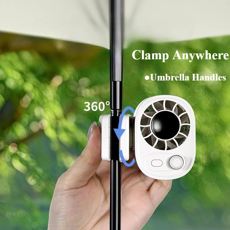 Tragbarer Auto-Clip-Lüfter 360° Drehbarer Tragbarer Mini-Ventilator Mit 100-Gang-Wind Und Clip Für Büro, Camping, Reisen Sport