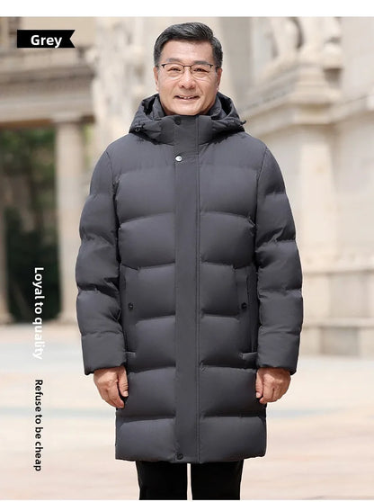 Canada Fashion Winter Jacket for Man Down Coat Parka Men's White Goose Down Jacket -30℃ Hooded Warm Thick Long Padding HXY305