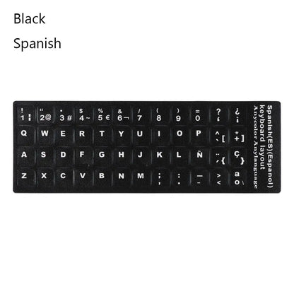 Non-slip English Arabic Keyboard Stickers Wear-resistant Laptop Keyboard Stickers Russian Letter Deutsch Spanish Alphabet Layout