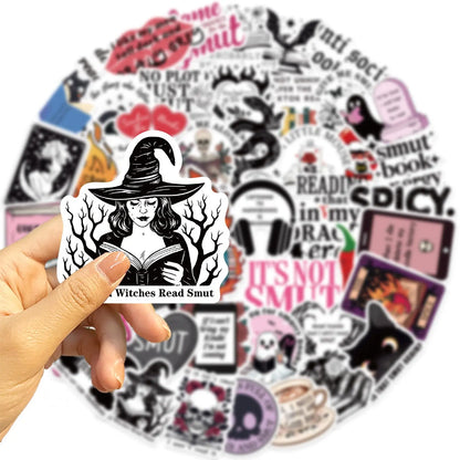 10/50/100pcs Mix Kawaii Smut Bookish Dark Romance Reading Book Stickers Aesthetic DIY Scrapbooking Notebook Laptop Phone Sticker