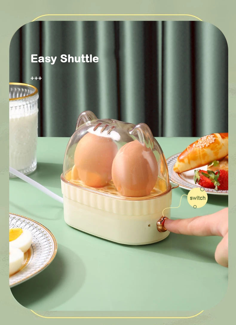 DMWD 120W Electric Egg Boiler Poacher Automatic Power Off Mini Breakfast Machine Egg Cookers 2 Eggs Portable Food Steamer 220V