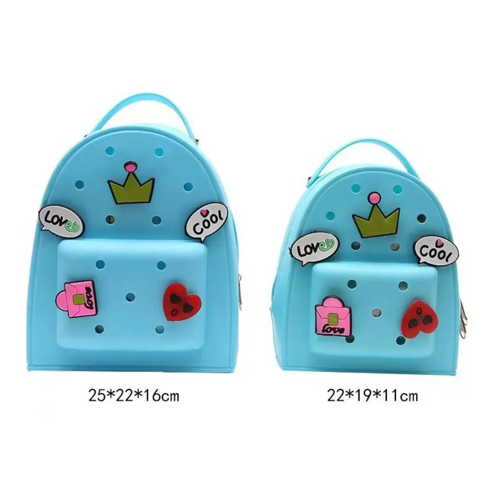 Stationery Adjustable Straps Silicone Backpack Zippered Waterproof Kids Schoolbags Soft Durable Kindergarten Knapsack Student