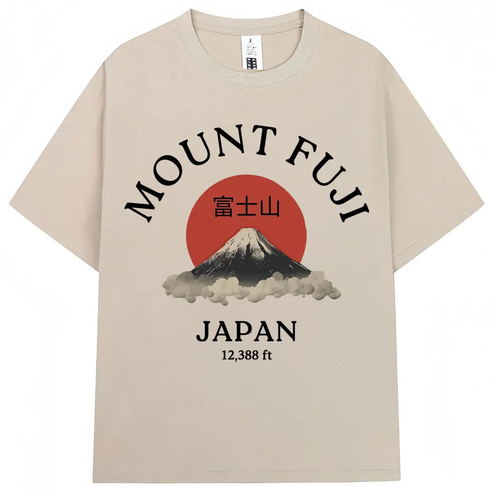 Japanese Style Hokkaido Wave Vintage T-shirt Men Women Harajuku Fashion High Quality T Shirts Oversized Cotton Summer Tee Shirt