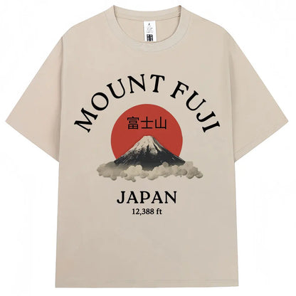 Japanese Style Hokkaido Wave Vintage T-shirt Men Women Harajuku Fashion High Quality T Shirts Oversized Cotton Summer Tee Shirt