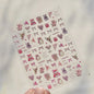 5D Pudding Jelly Dessert Fruit Cherry Pink Claw Print Bowknot Tie knot Love Heart Stars Nail Art Sticker Adhesive Manicure Decal