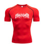 Summer Compression Sweatshirt Short Sleeve Men's Fitness T-Shirt Running Quick-Dry Top Gym Workout Bodybuilding T-Shirt S-3XL