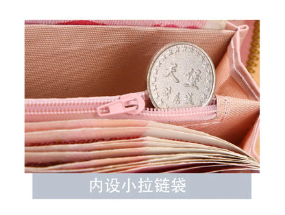 Fashion Zipper Wallets Womens Long Purses Handbags Coin Purse Cards Holder PU Leather Billfold Wallet