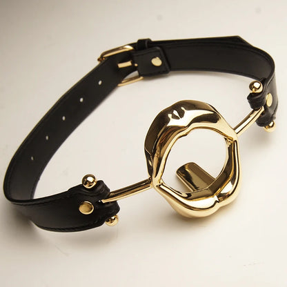 BDSM Metal Ring Tongue Gag, SM Deep Throat Mouth Gags Restraints,SM Bondage,Sex Toys for Couples