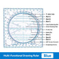 Plastic Ruler Drawing Roller Ruler Parallel 30cm Multi-functional Drawing Design Used for Measurement Drafting Schools Offices